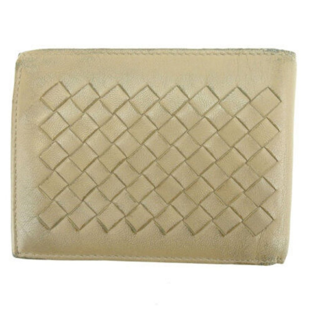BOTTEGAVENETA Bifold Wallet beige Women 113112 Authentic secondhand